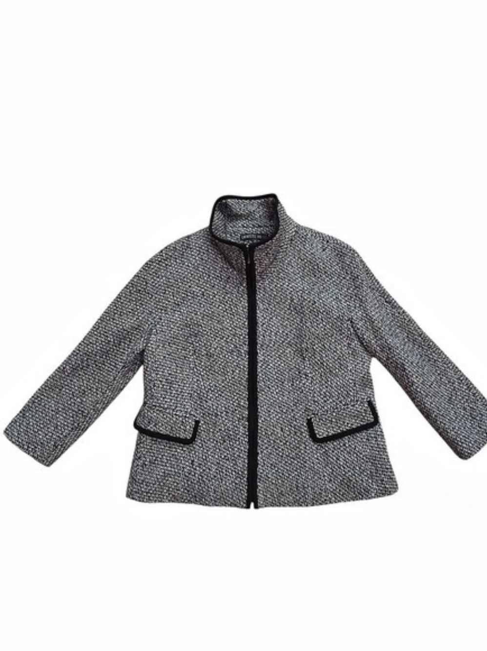 Lafayette 148 New York Gray Wool Cashmere Jacket Blazer 14